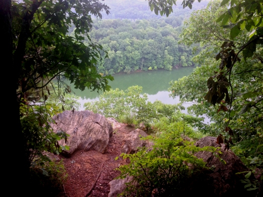 We both looked down on and walked alongside the Holston River on the Devil's Backbone Trail. (By Frank).