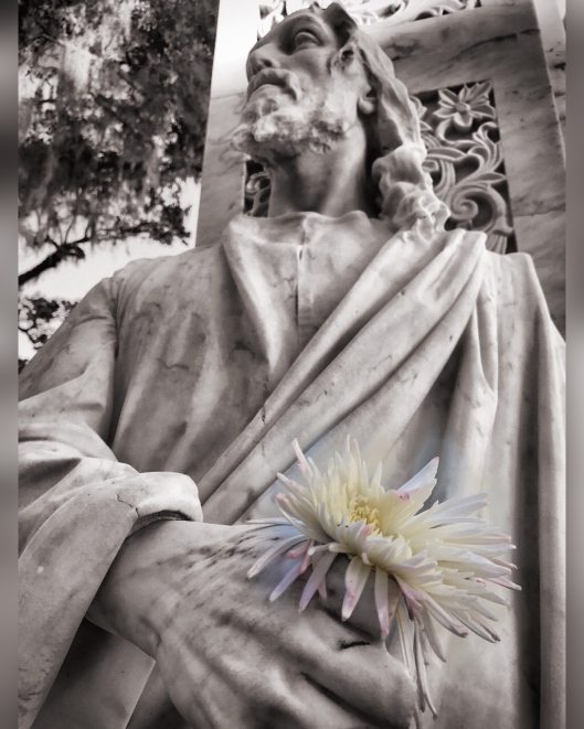 Day 9: Jesus with flower at Bonaventure Cemetery, Savannah, Georgia